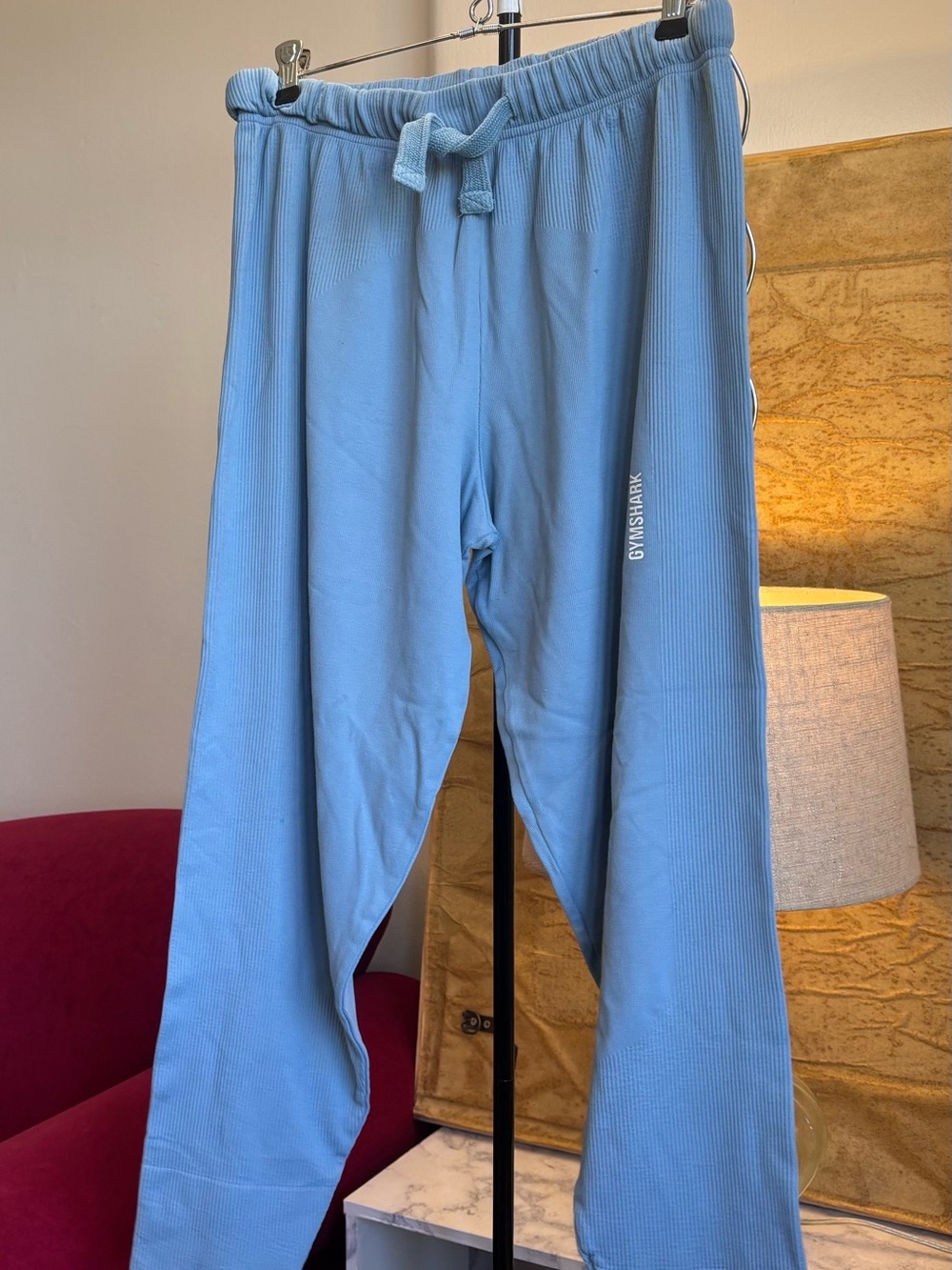 Gymshark Sky Blue Ribbed Lounge Pants